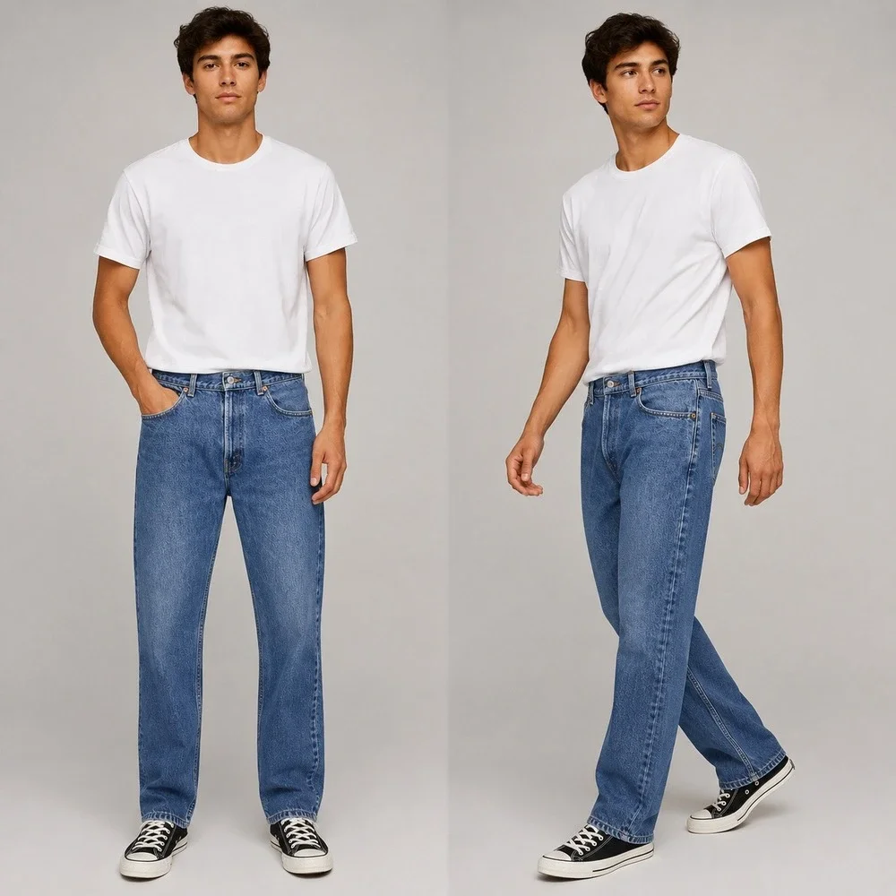 Y2K 505 Levis Jeans Mens 34x32 Medium Wash Blue Straight Leg Denim Pants